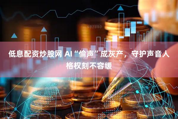 低息配资炒股网 AI“偷声”成灰产，守护声音人格权刻不容缓